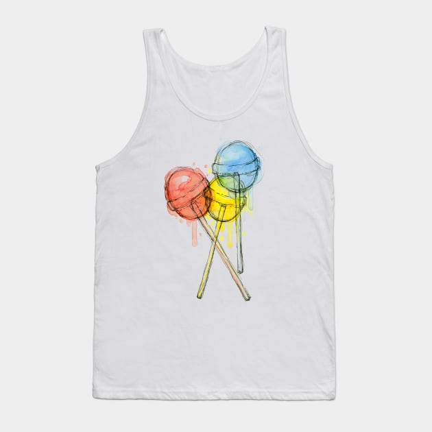 Lollipops Watercolor Tank Top by Olechka